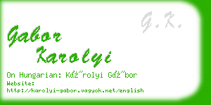 gabor karolyi business card